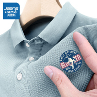 真维斯短袖男夏季polo衫复古美式休闲t恤宽松透气学生翻领上衣潮