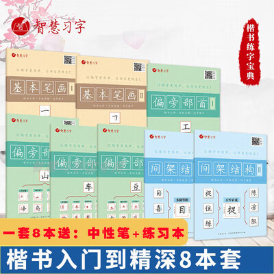 王慧志硬笔书法楷书练字帖中小学生成年基本入门笔画笔顺偏旁部首