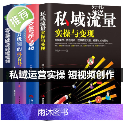 全4册私域流量实操与变现文案写作与变现抖音号玩转短视频 连接用户、筛选用户、获取精准流量 搭建私域流量池 互联网营销