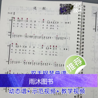 钢琴即兴有声曲谱加钢琴双手带指法活页100首和弦入门带教学全套