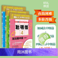 聪明格中级篇3册套 加法+乘法+四则运算 全脑思维益智游戏书5-8岁 数学算术训练工具肯肯数独 小学心算速算趣味练习 华