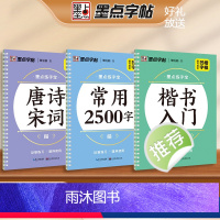 [3册]唐诗宋词+楷书入门+楷书常用2500 [正版]练字宝楷书凹槽练字帖3本装初学者成人手写练字男生女生字体漂亮字钢笔
