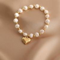 淡水珍珠手链女ins小众设计感复古爱心手镯链轻奢高级感气质手饰 淡水珍珠手链女ins小众设计感复古爱心手镯链轻奢高级感气