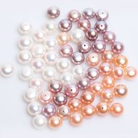 白色 5-6mm(32颗)可做手链 天然淡水散珍珠带孔 面包珠粉色散珍珠带孔diy手链项链手链毛衣链