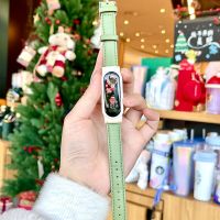 小米3/4/5/6代腕带 适用小米手环6腕带5/4/3代通用表带nfc版小蛮腰皮质女款替换带