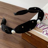 黑色珍珠发箍 丝绒复古发箍~小香风珍珠巴洛克宫廷头箍lns黑色高级感蝴蝶结发饰