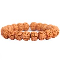 手串单圈11mm 藏式双龙盘龙纹小金刚菩提手串单圈五瓣原籽佛珠男女项链108颗