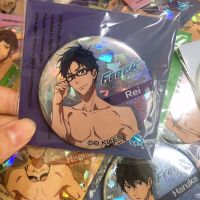 龙崎怜 free!正版 男子游泳部 镭射徽章/吧唧 七濑遥 橘真琴 动漫饰品