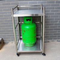 B65-加厚长60宽50高100二层 小推车置物架落地煤气灶锅架厨房二层置物架地摊架子摆货架带轮子