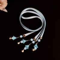 蓝色一对 儿童汉服头饰女夏小女孩编发绳女童超仙铃铛头绳古风发带公主发饰