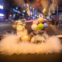 (新)镶钻调皮鹿+彩球香水瓶+小bD 车载香水汽车内装饰品摆件用品大全车用香薰可爱高档女神款香氛男