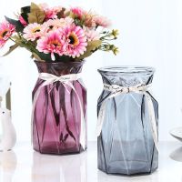 14.9M卓越[烟灰]一个 特大号欧式玻璃花瓶水培富贵竹百合透明彩色玻璃花瓶客厅装饰摆件