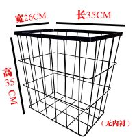 黑色方形 -无内衬 ins北欧风格铁艺带内衬脏衣篓收纳筐家庭收纳用具收纳桶脏衣篓