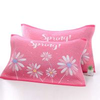 蒲公英粉 枕巾棉纱布柔软透气吸汗棉柔加厚成人大枕头巾一对装52*78厘米