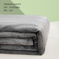 灰色 100X120CM(午睡盖毯) 珊瑚绒毛毯单人双面加绒床单办公午休盖毯子法莱绒小毛毯冬季被子