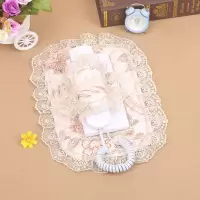 水晶棕-门铃2件套 门铃电话套可视贴墙遮挡装饰盒对讲欧式布艺蕾丝电表箱防尘保护罩