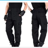 黑色六兜单裤 160 户外黑色保安作训服迷彩服夏装 军迷服装套装男 耐磨多袋工作服装