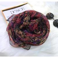 深色小碎花 薄款真丝丝巾杭州丝绸东风纱碎花围巾披肩柔软蚕丝长巾女中老年