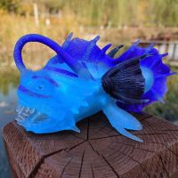 夜光食人鱼[15厘米] 软体海洋动物八爪鱼章鱼鹦鹉螺食人鱼狮子鱼模型玩具儿童胶体静态