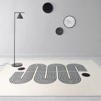 弯绕线条 80*120cm[精品仿羊绒] 莫兰迪ins风北欧家用地毯客厅茶几房间满铺卧室床边加厚地垫