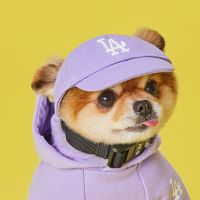 LA紫色 L 潮牌狗狗棒球帽NY宠物帽子LA鸭舌帽时尚猫咪帽子饰品法斗柯基柴犬