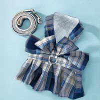 深海蓝 XS(3-5斤左右) JK猫咪牵引绳背心式外出防挣脱可爱伸缩溜猫遛狗绳子栓猫链子用品