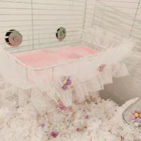 粉色蕾丝铁平台 仓鼠金丝熊平台蜜袋鼯站台二层阁楼小蜜踏板基础笼配件DIY铁平台