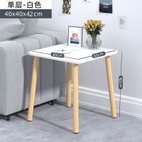 白色 单层-40x40-圆桌 床头柜家用卧室床边柜客厅沙发茶几桌子隙缝柜多层组合实木小桌子