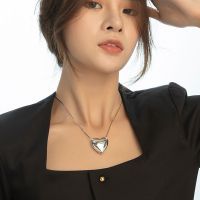 大爱心 项链 极简风夸张爱心项链女ins潮嘻哈冷淡风锁骨链夏简约桃心吊坠配饰