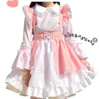粉色套装 S 女仆装COS套装粉色连衣裙日系lo日常学生萝莉女佣可爱猫耳朵全套