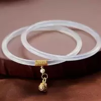 53-54(一对) 一步一响叮当镯古风手链复古超细玉髓叮当镯女一对手镯铃铛贵妃镯
