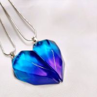 蓝紫色 棉绳/左(礼盒装) 520情侣项链男女异地恋礼物手工树脂简约闺蜜生日礼物吊坠钛钢链