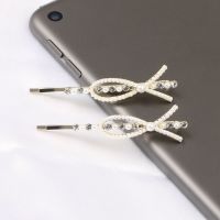 小鱼款(2个装) 日韩水钻珍珠夹子成人头饰发夹女发卡刘海夹一字夹韩版边夹卡子