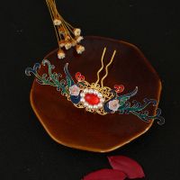 凤凰发冠一个 国潮汉服发饰古风发冠发夹边夹璎珞项圈头饰套装过年流苏步摇配饰