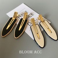随机色[一个装] 日韩简约小香风黑白拼接无痕发夹醋酸板材发卡边夹碎发夹刘海夹