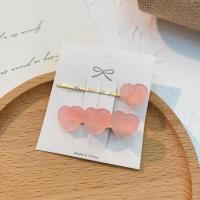 1#爱心浅粉色 软糖水果韩国发夹日系ins风糖果少女夹子头饰刘海一字夹边夹发卡