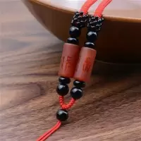 天然红玛瑙/固定款/红色 高档天然黑玛瑙粗款吊坠挂绳挂件绳翡翠玉器玉佩挂坠绳项链绳子