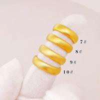 7号(内直径17mm)单个戒指 金店同款实心古法传承情侣款戒指男女对戒子镀金戒指时尚潮男指环