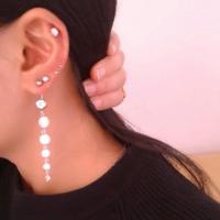 白色1.6毫米粗针 韩版锆石肚脐眼肚脐环长坠吊坠肚脐钉瑞丽高档肚脐扣流苏耳环饰品