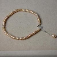 橘红珍珠手链 3-3.6mm15cm 白色强光天然淡水珍珠手链脚链时尚小珍珠项链锁骨链送女朋友礼物