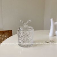 蝴蝶收纳盒 ins复古浮雕简奢化妆棉签收纳盒玻璃首饰收纳法式房间装饰品摆件