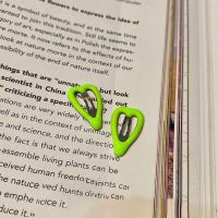 荧光绿[一对] 2cm[迷你发夹:发夹不大哈] 千禧辣妹 2cm桃心滴胶bb夹mini小夹子发饰发卡 甜酷少女日常出街