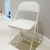 白色折叠椅 简约折叠椅子家用简易宿舍凳子靠背省空间会议办公电脑椅便携餐椅