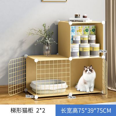 梯形款2*2/小猫用无爬梯 [低配款]裸笼+工具 猫笼子猫柜家用室内多层豪华别墅特大号幼猫咪房子宠物用品屋窝舍