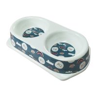 彩虹宠物图案 宠物用品狗碗猫碗两用双碗饮水防滑防打翻泰迪金毛狗食盆猫粮饭盆