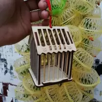 小房笼一个 蝈蝈笼蝈蝈木笼激光裁切笼蝈蝈木笼子鸣虫用品圆笼六角笼八角笼