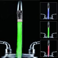 单色带起泡器内丝22外丝24 热品发光水龙头不用电的360度旋转led智能温控三变色水龙头洗脸盆