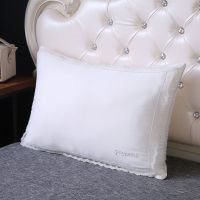 玻尿酸蕾丝枕白/面料含玻尿酸精华 48x74cm/超软中高枕1只装 超软玻尿酸蕾丝枕头一对家用单人一只枕芯高档不塌高枕头