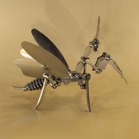 钢螳螂金属玩具之王拼装模型成品不锈钢静态工艺昆虫