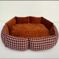 风情格子咖内 XL特1-90*80CM 狗窝可拆洗大型犬金毛萨摩耶窝 拉布拉多 阿拉斯加狗床狗垫子四季